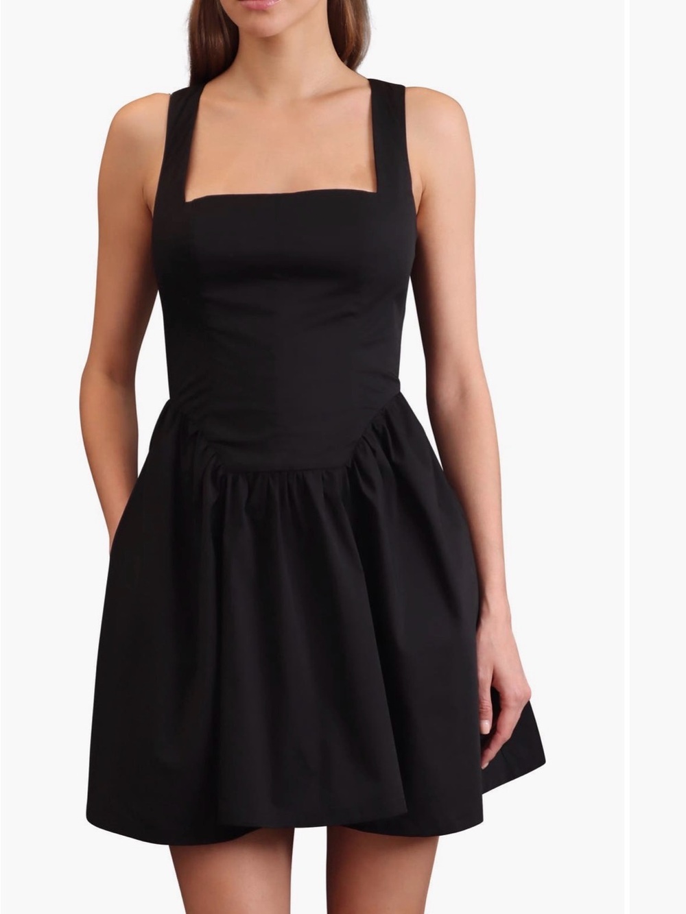 NWT Black Square-Neck Mini Dress